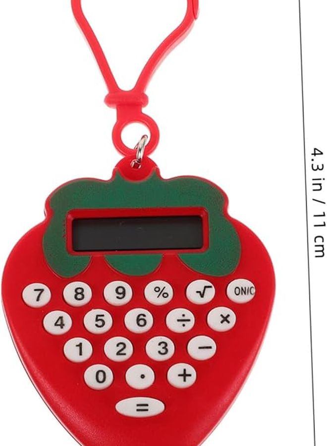 Strawberry Solar Calculator Keychain 2 Pack Mini For Students And Office Use - Image 2